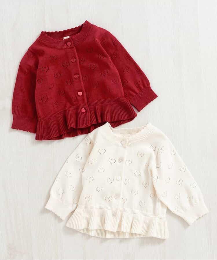 愛心鏤空針織嬰兒開衫_可機洗