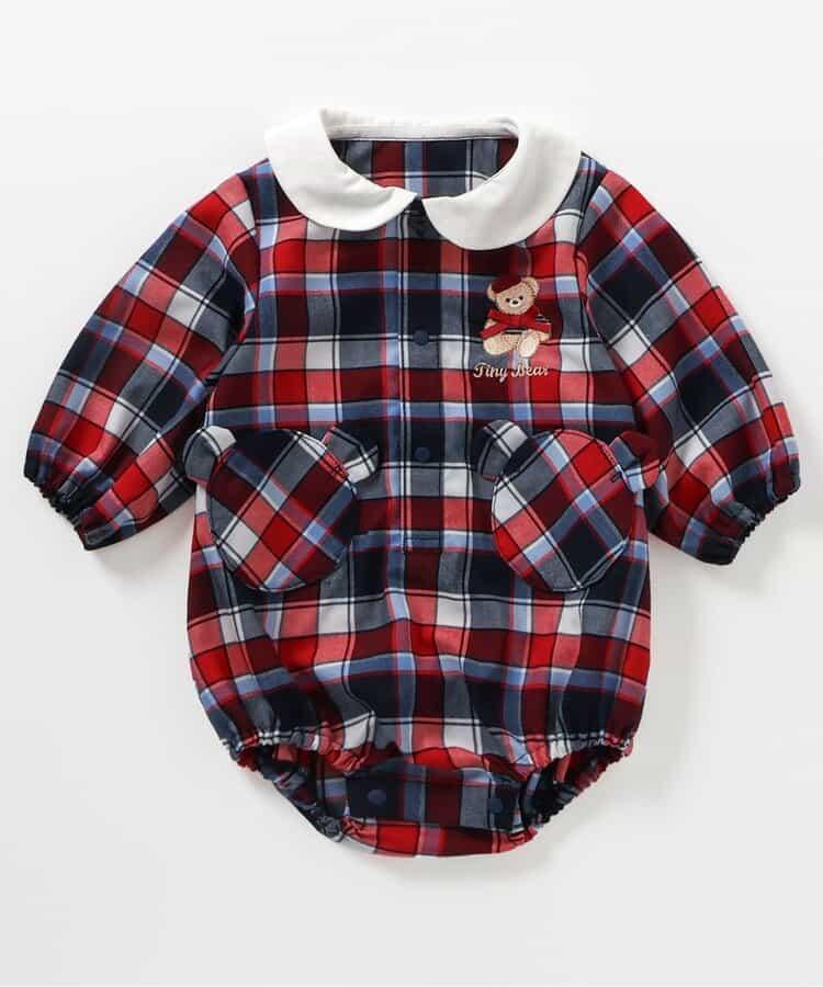 tiny bear 條紋與格子連體衣
