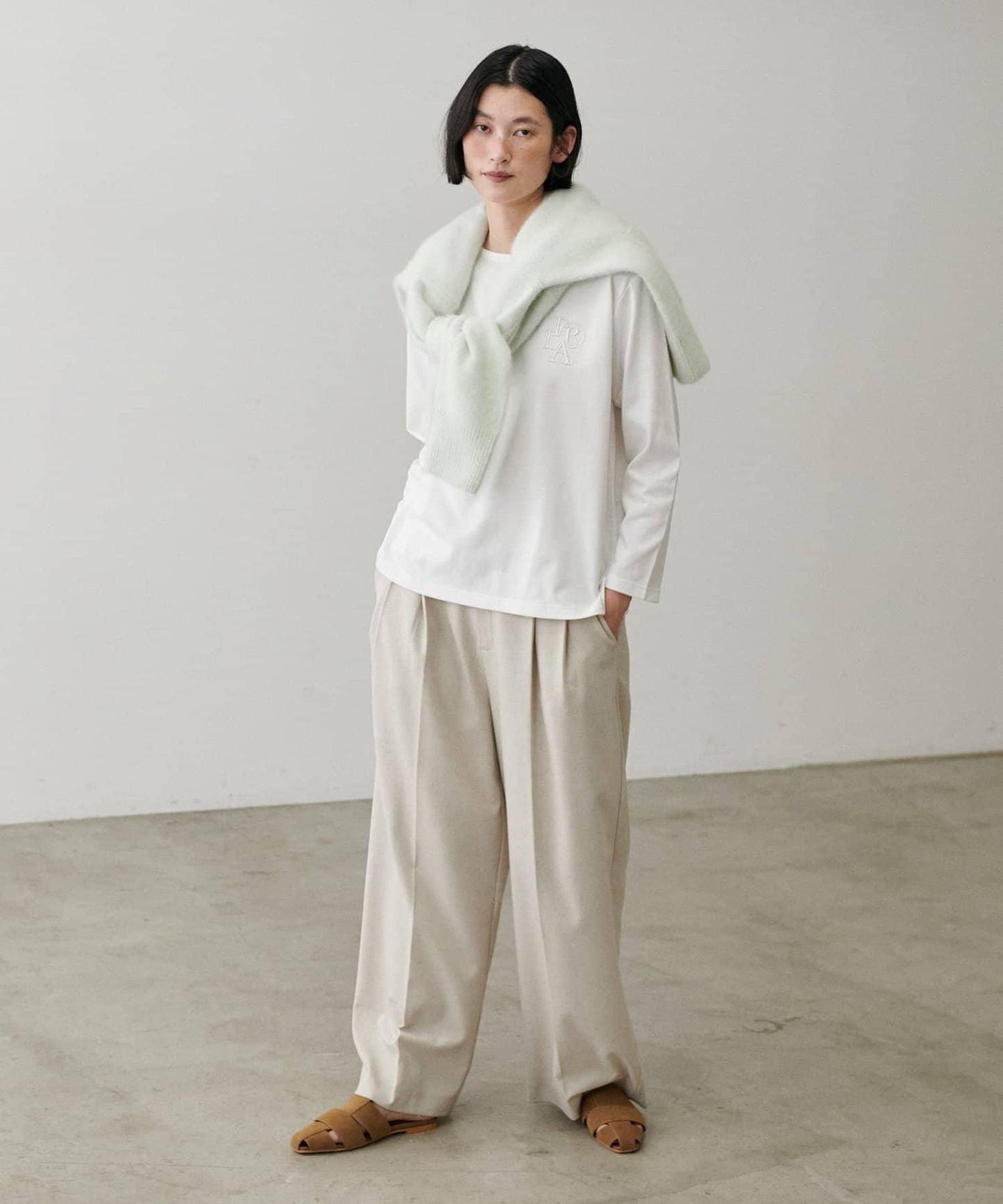 加厚小標刺繡長袖T恤