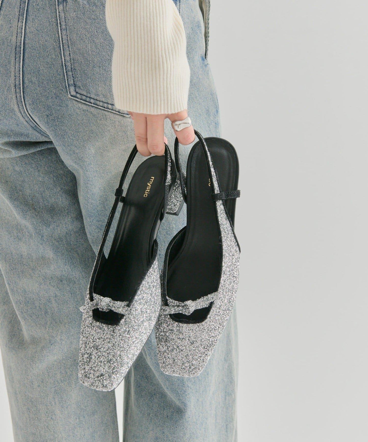 方頭蝴蝶結女式高跟鞋