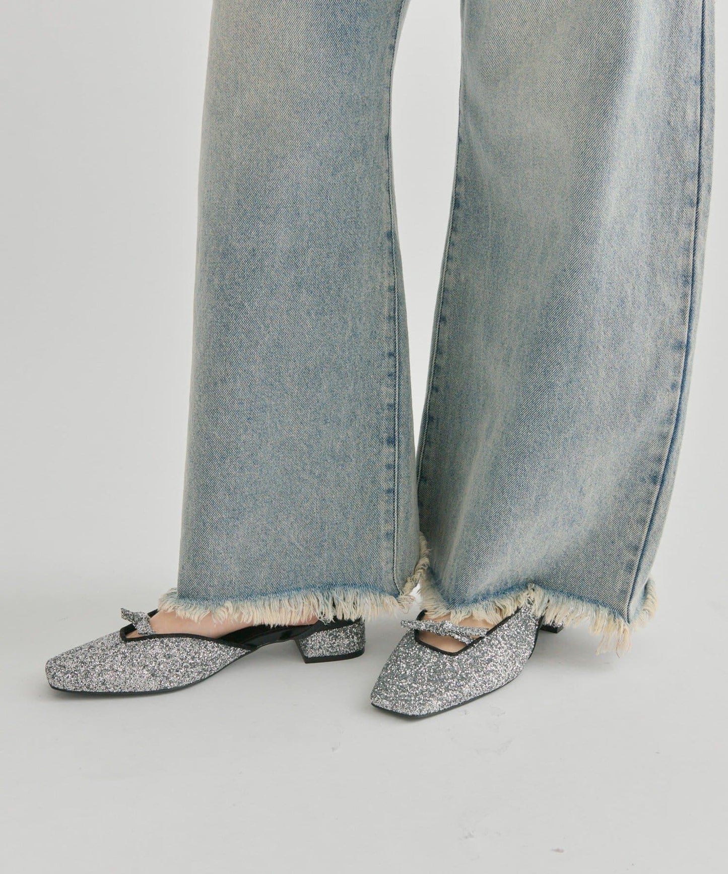 方頭蝴蝶結女式高跟鞋