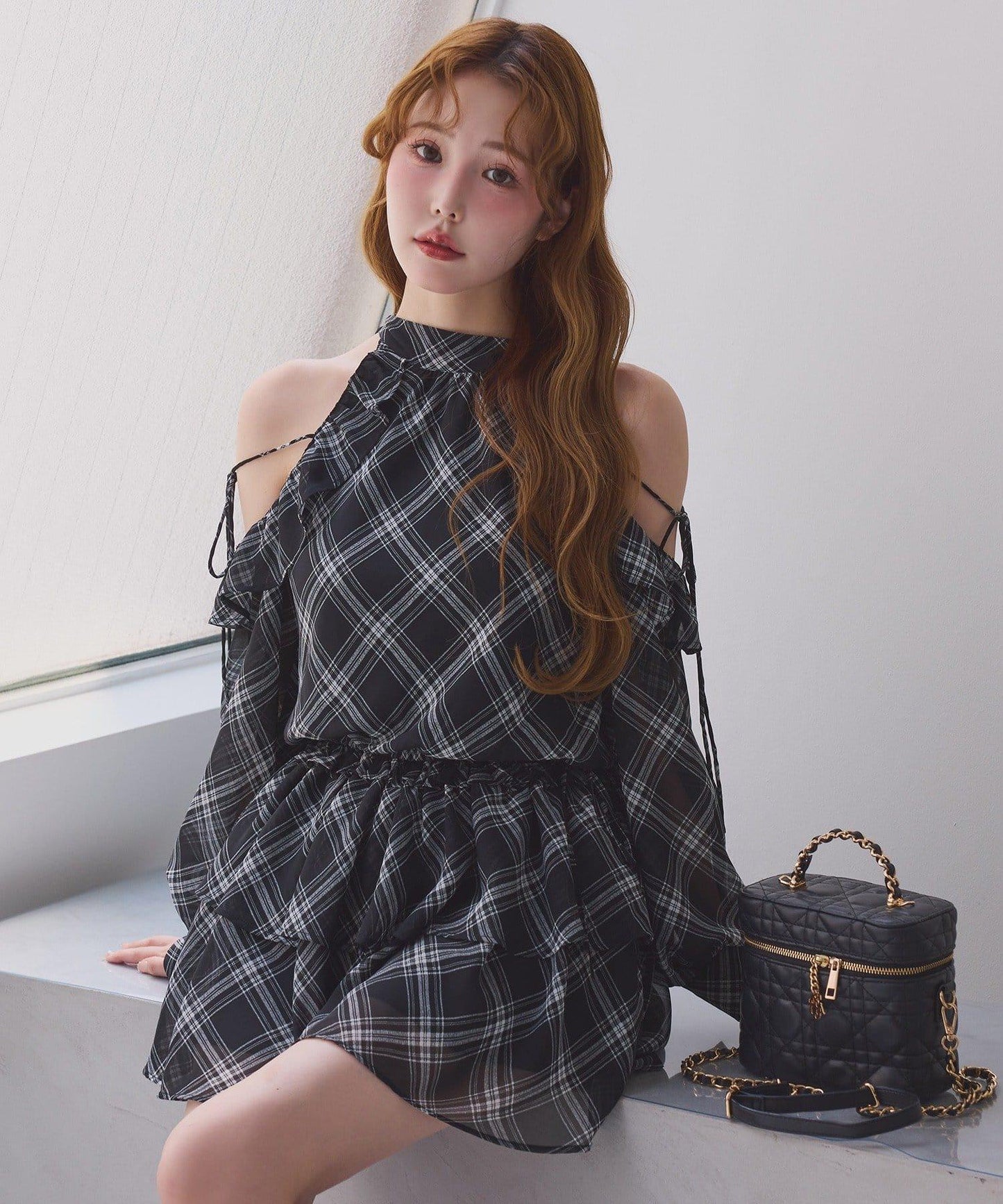 美式無袖長款連衣裙