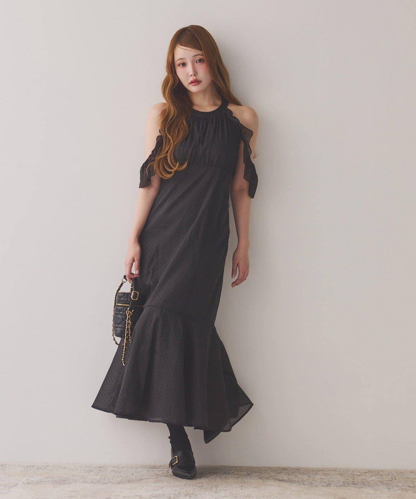 【開衫套裝】美式無袖長連衣裙