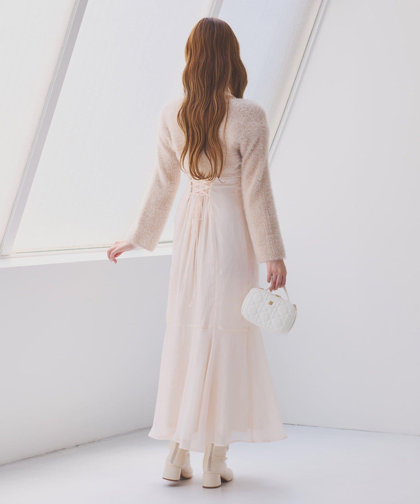 【開衫套裝】美式無袖長連衣裙