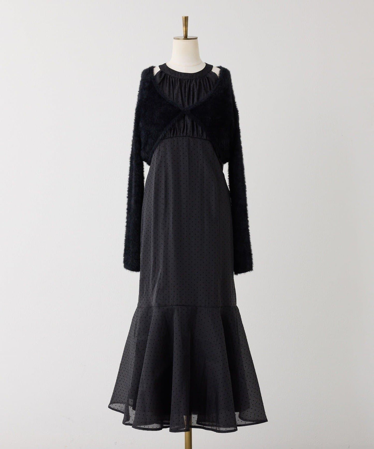 【開衫套裝】美式無袖長連衣裙