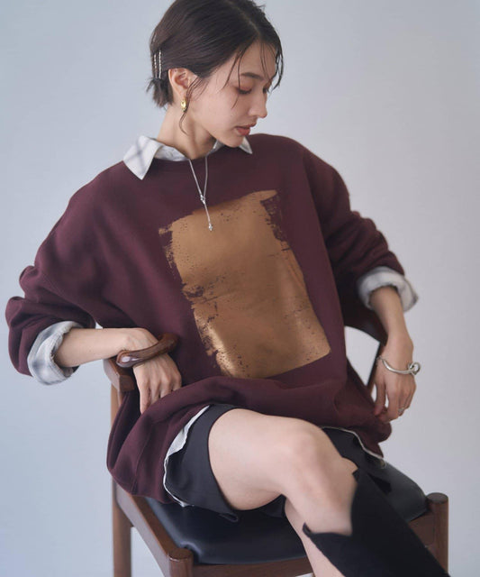 【NUNIFE / 長銷單品】金箔印花套頭衫