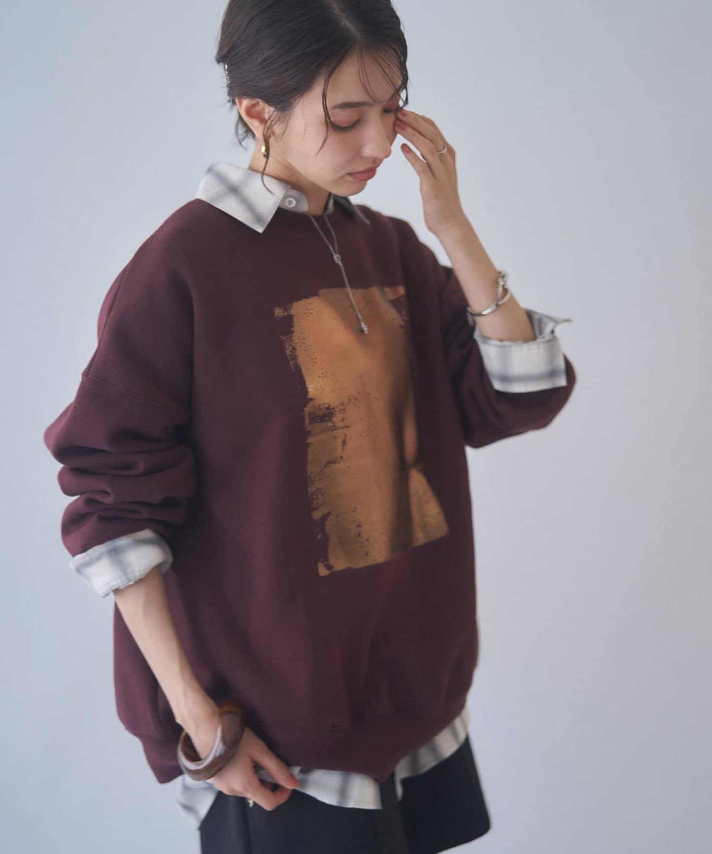 【NUNIFE / 長銷單品】金箔印花套頭衫