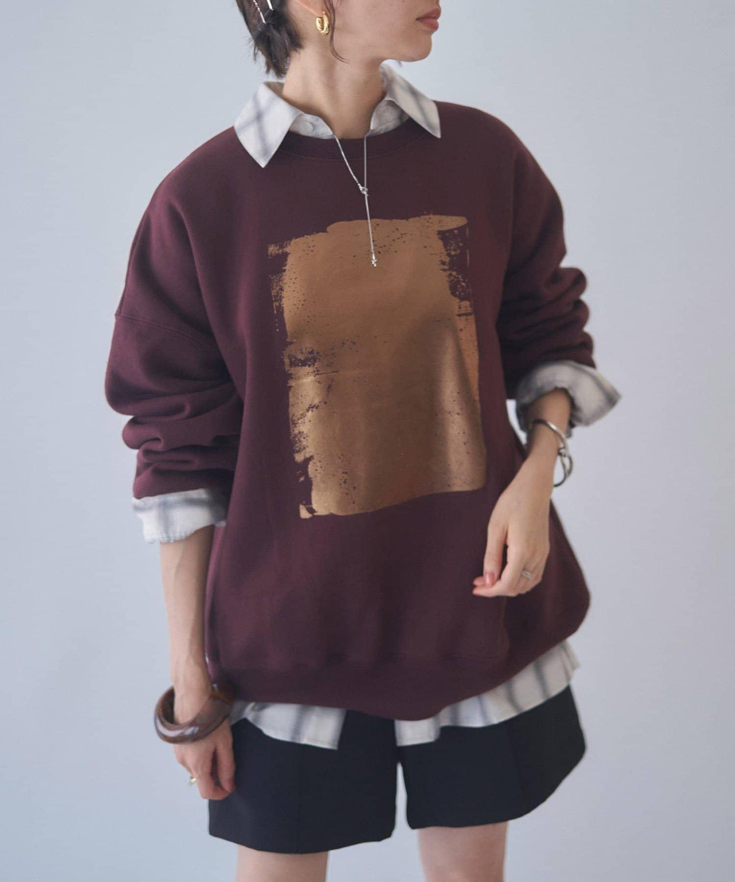 【NUNIFE / 長銷單品】金箔印花套頭衫