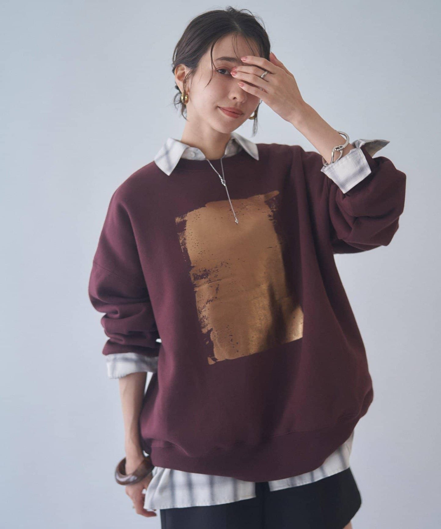 【NUNIFE / 長銷單品】金箔印花套頭衫