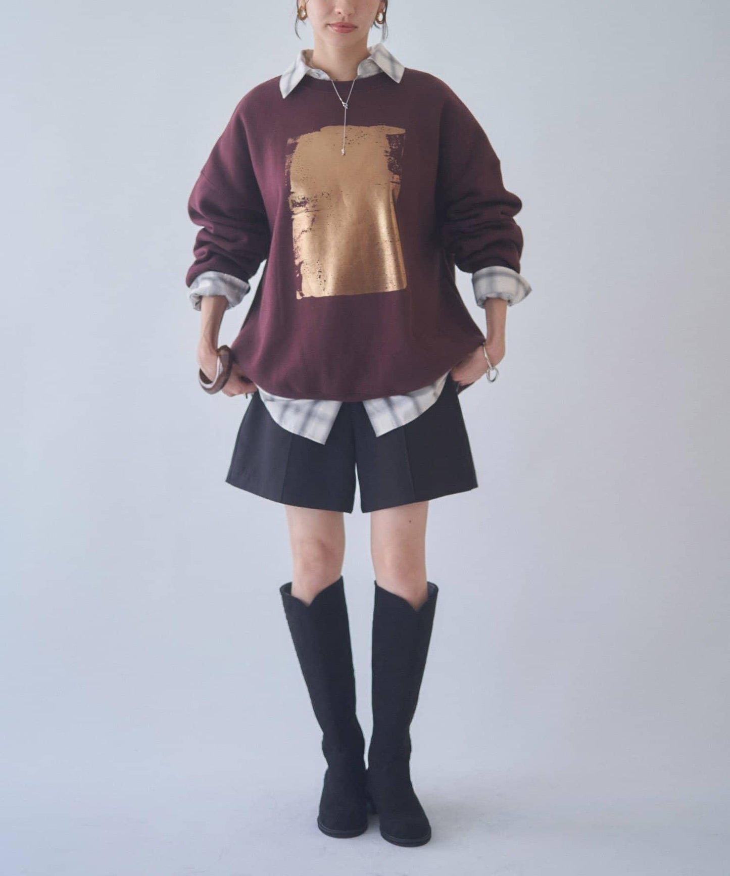 【NUNIFE / 長銷單品】金箔印花套頭衫