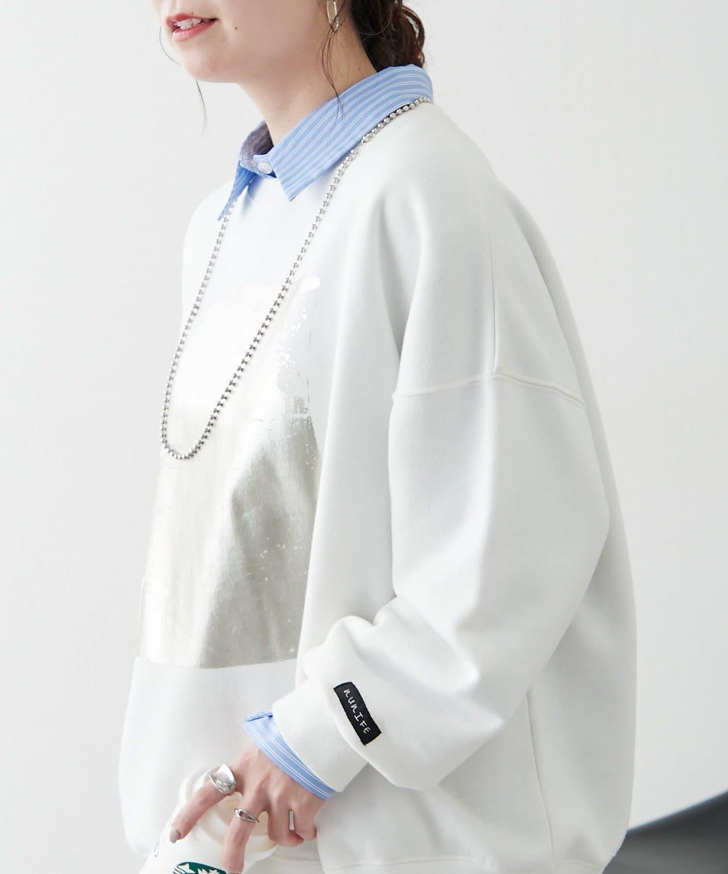 【NUNIFE / 長銷單品】金箔印花套頭衫