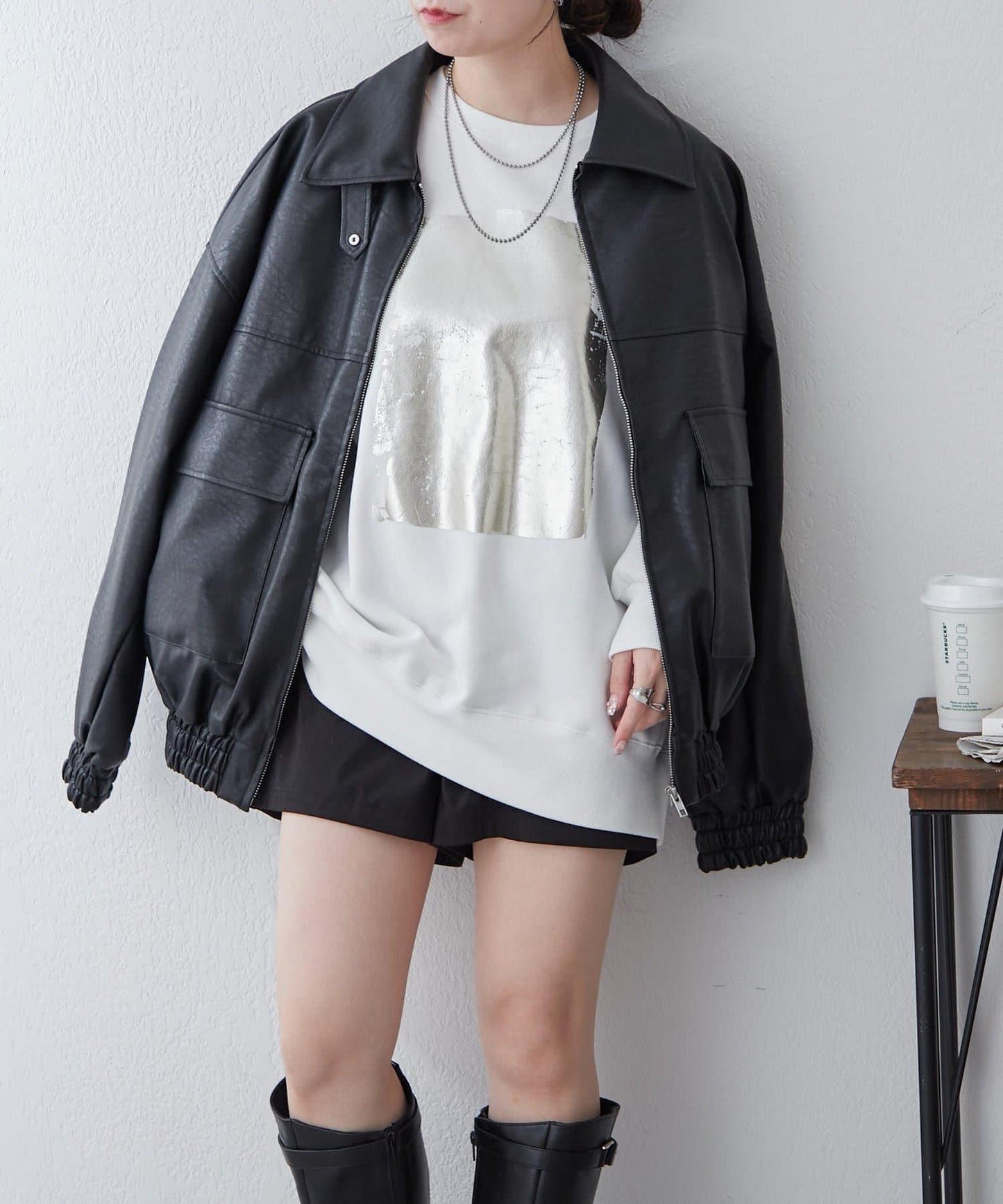 【NUNIFE / 長銷單品】金箔印花套頭衫