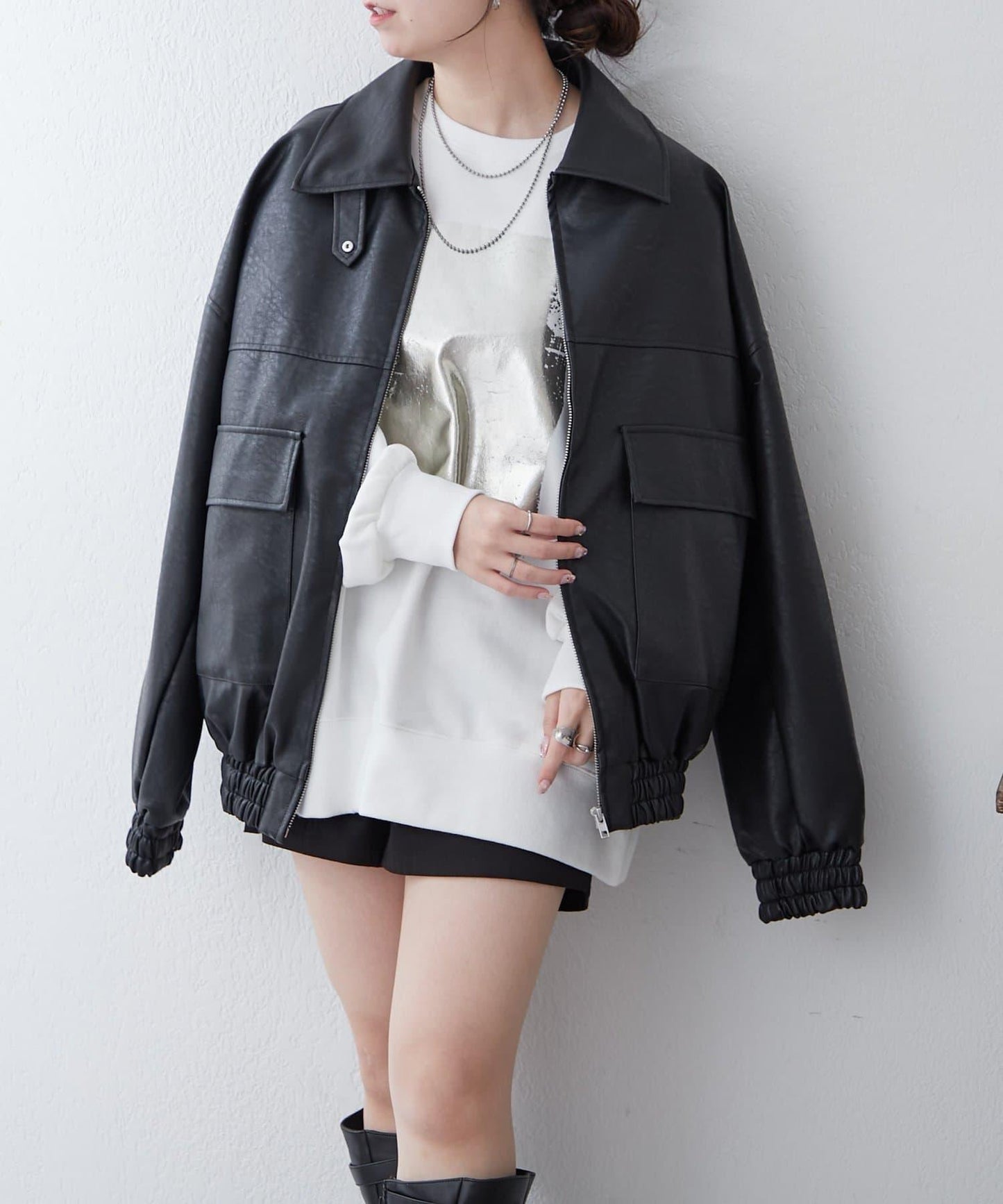 【NUNIFE / 長銷單品】金箔印花套頭衫