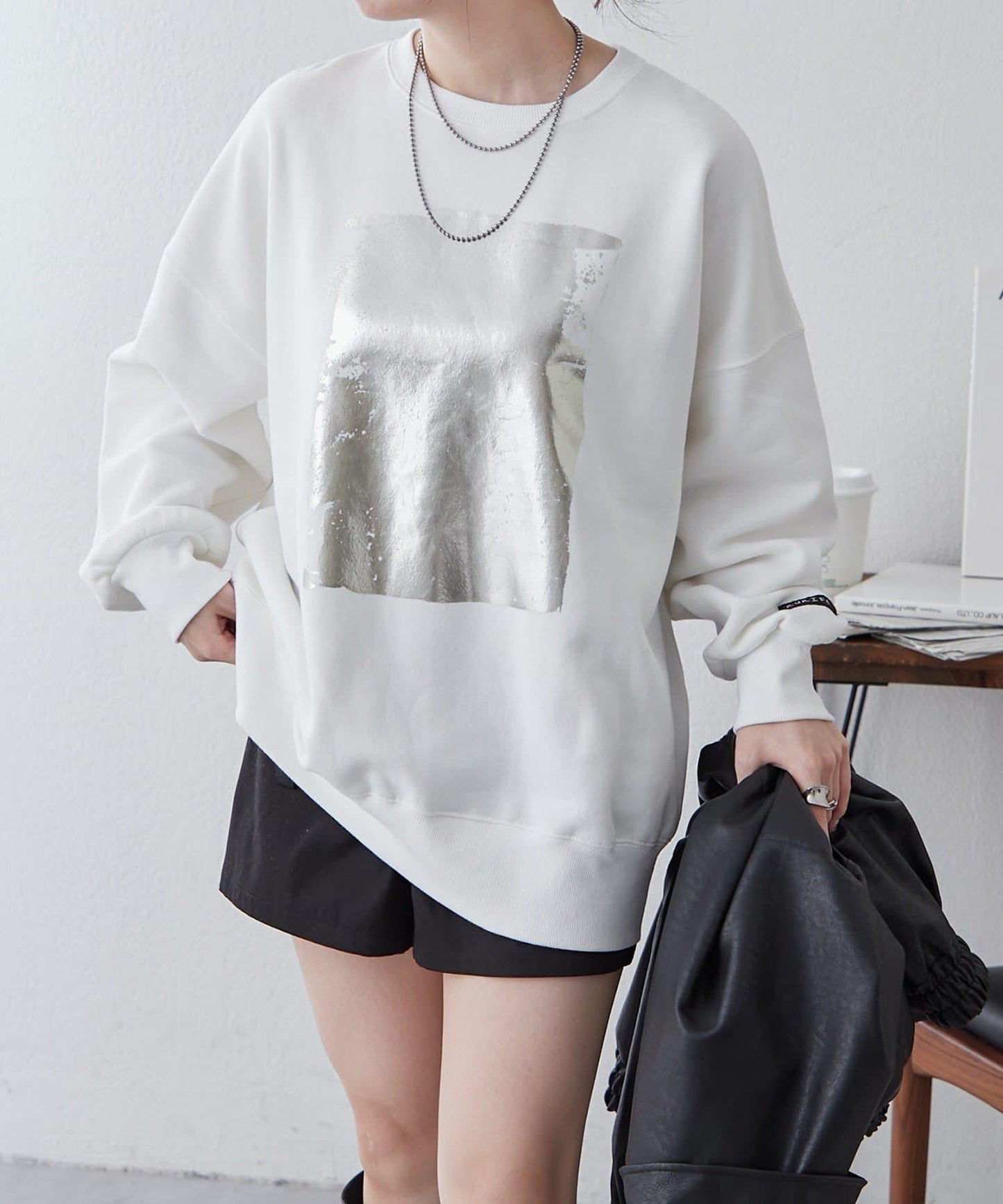 【NUNIFE / 長銷單品】金箔印花套頭衫