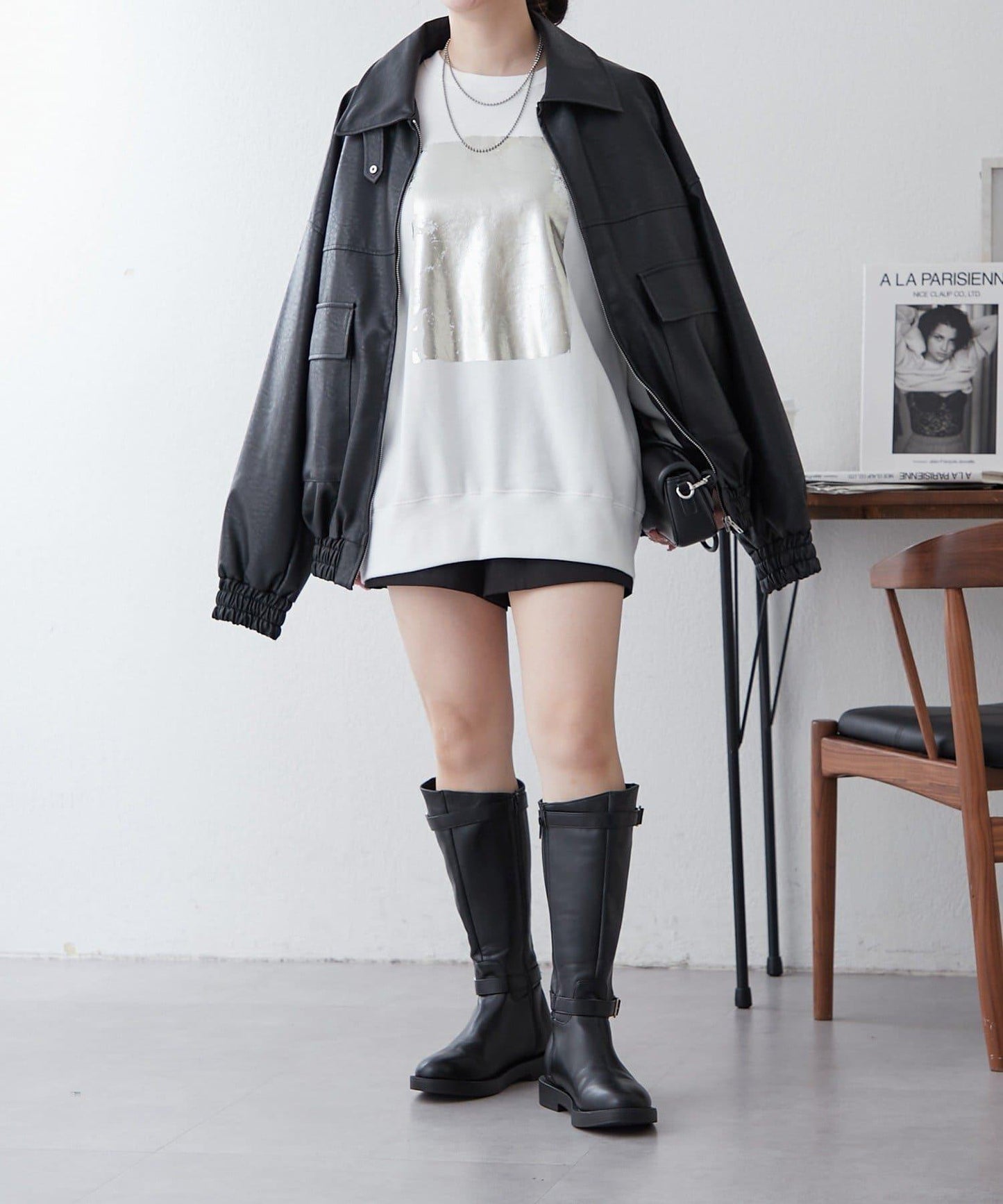 【NUNIFE / 長銷單品】金箔印花套頭衫