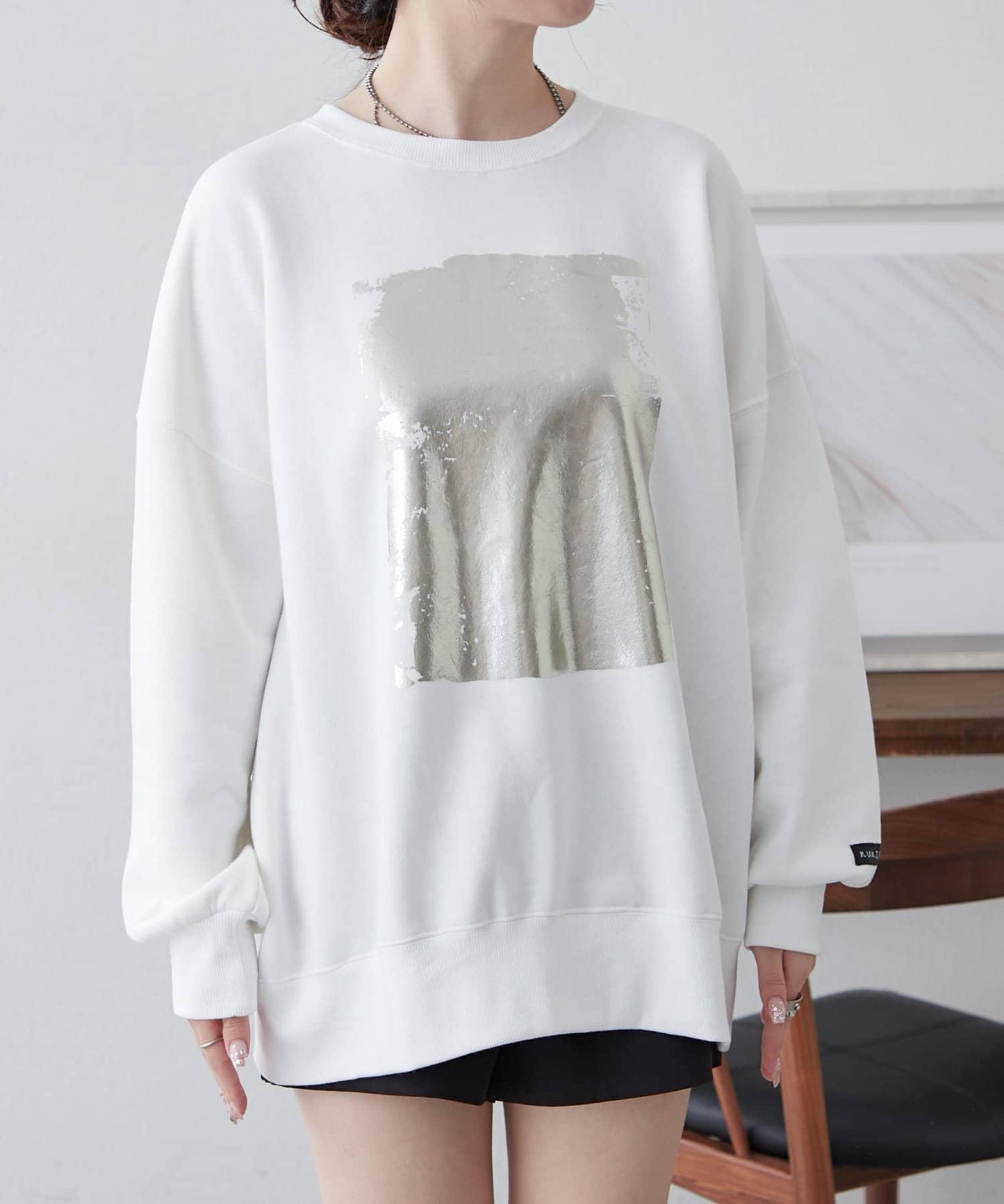 【NUNIFE / 長銷單品】金箔印花套頭衫