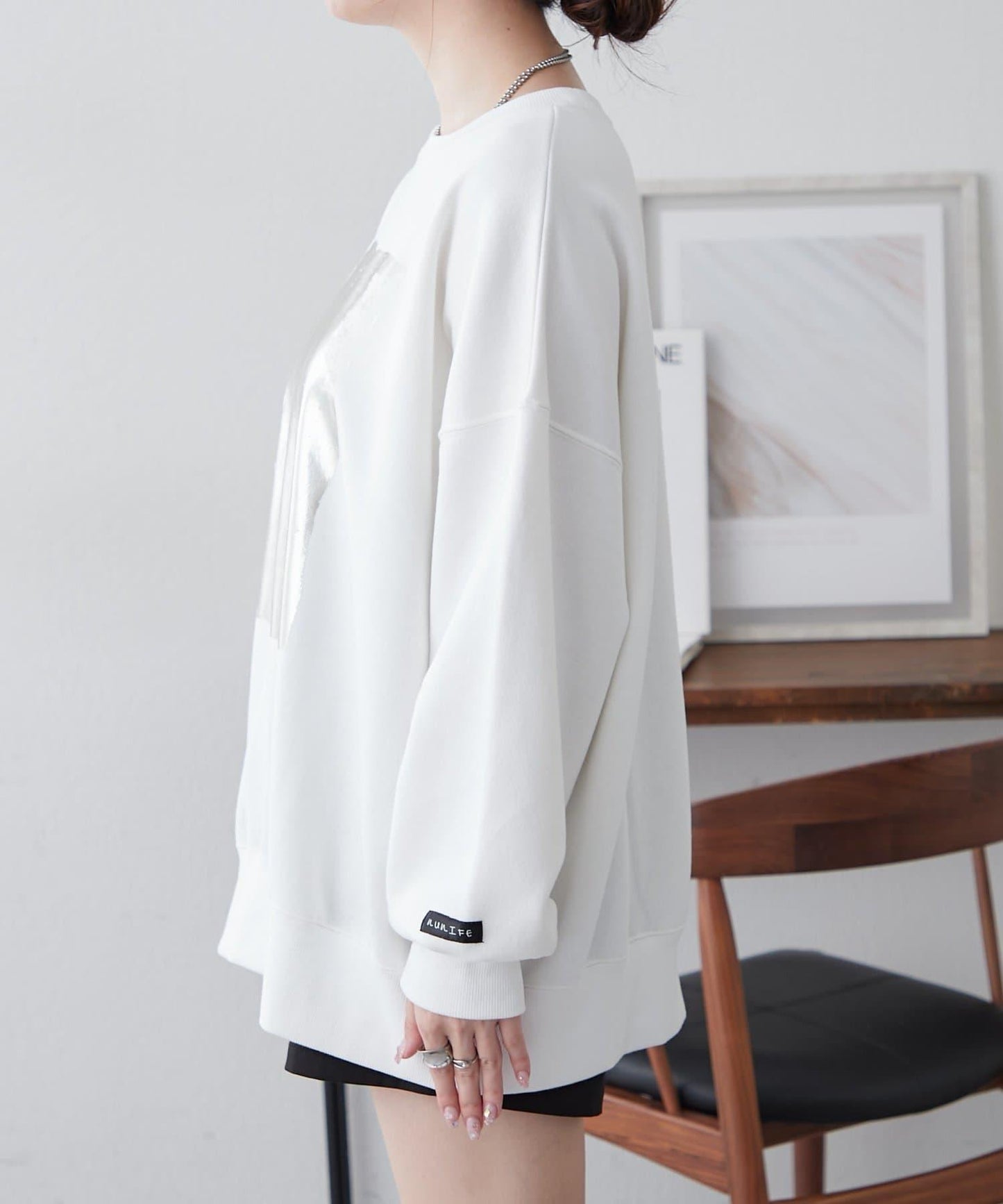 【NUNIFE / 長銷單品】金箔印花套頭衫