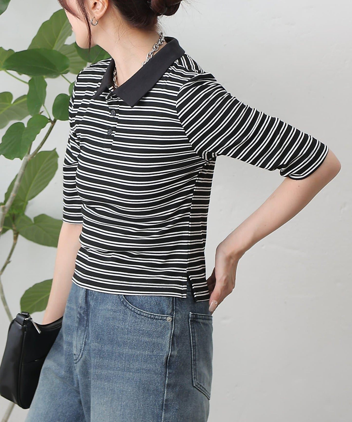 【AW】羅紋條紋POLO衫