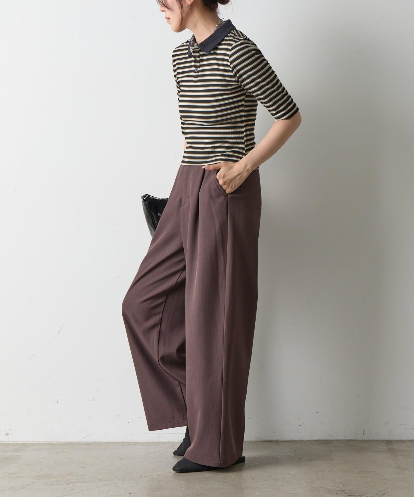 【AW】羅紋條紋POLO衫