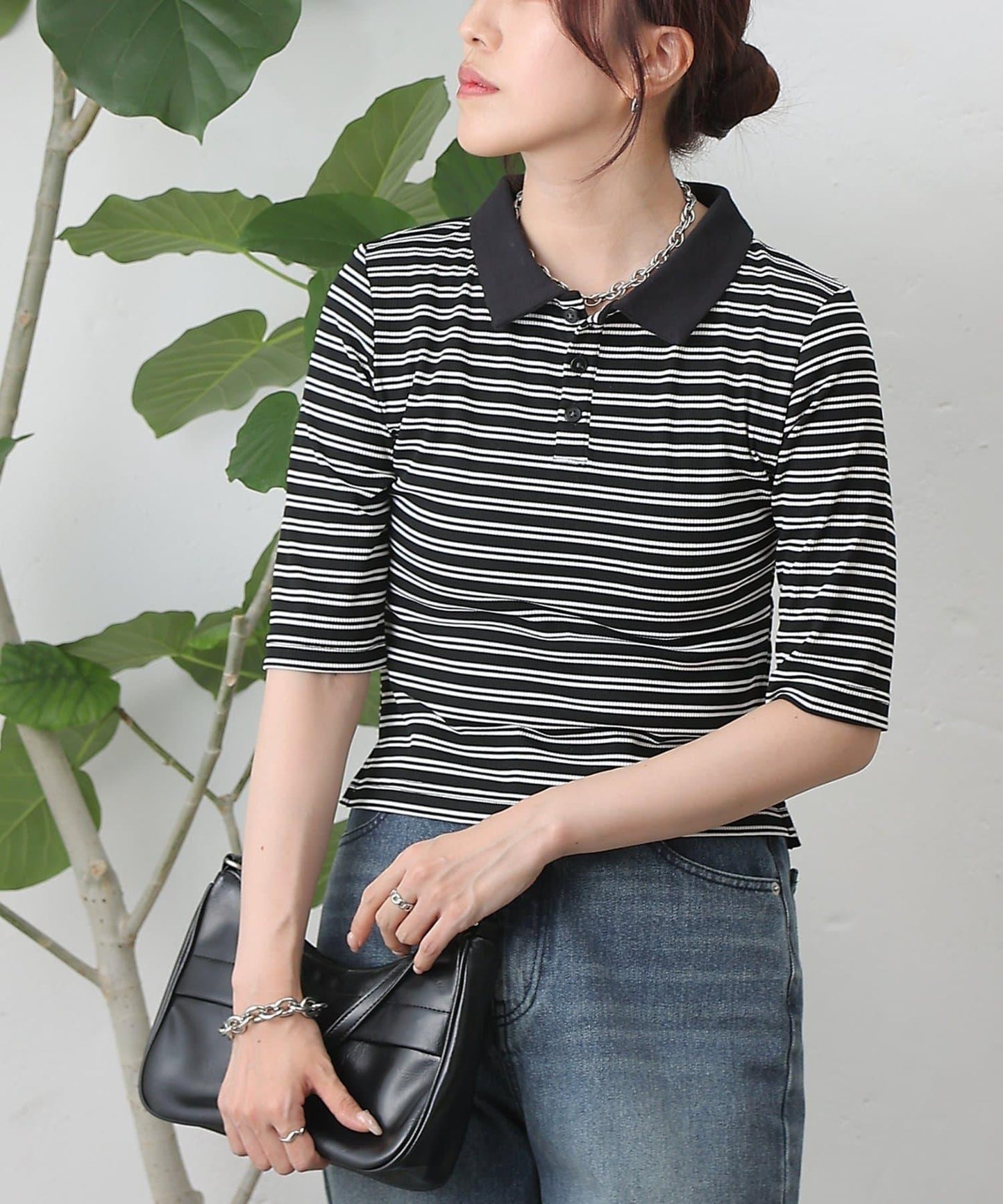 【AW】羅紋條紋POLO衫