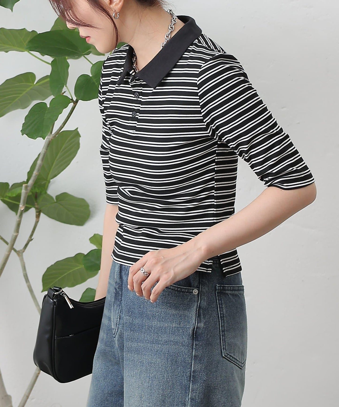 【AW】羅紋條紋POLO衫