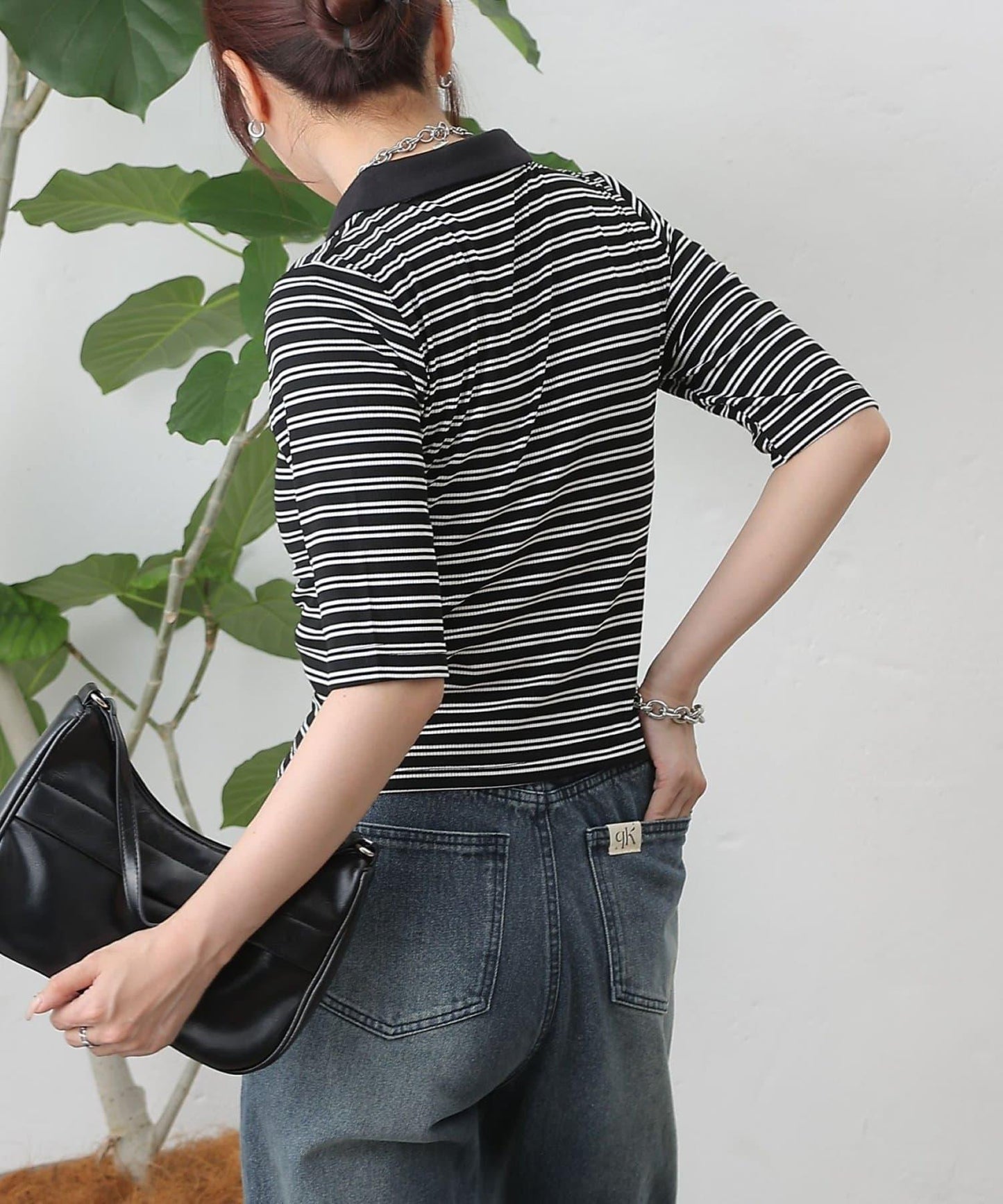 【AW】羅紋條紋POLO衫