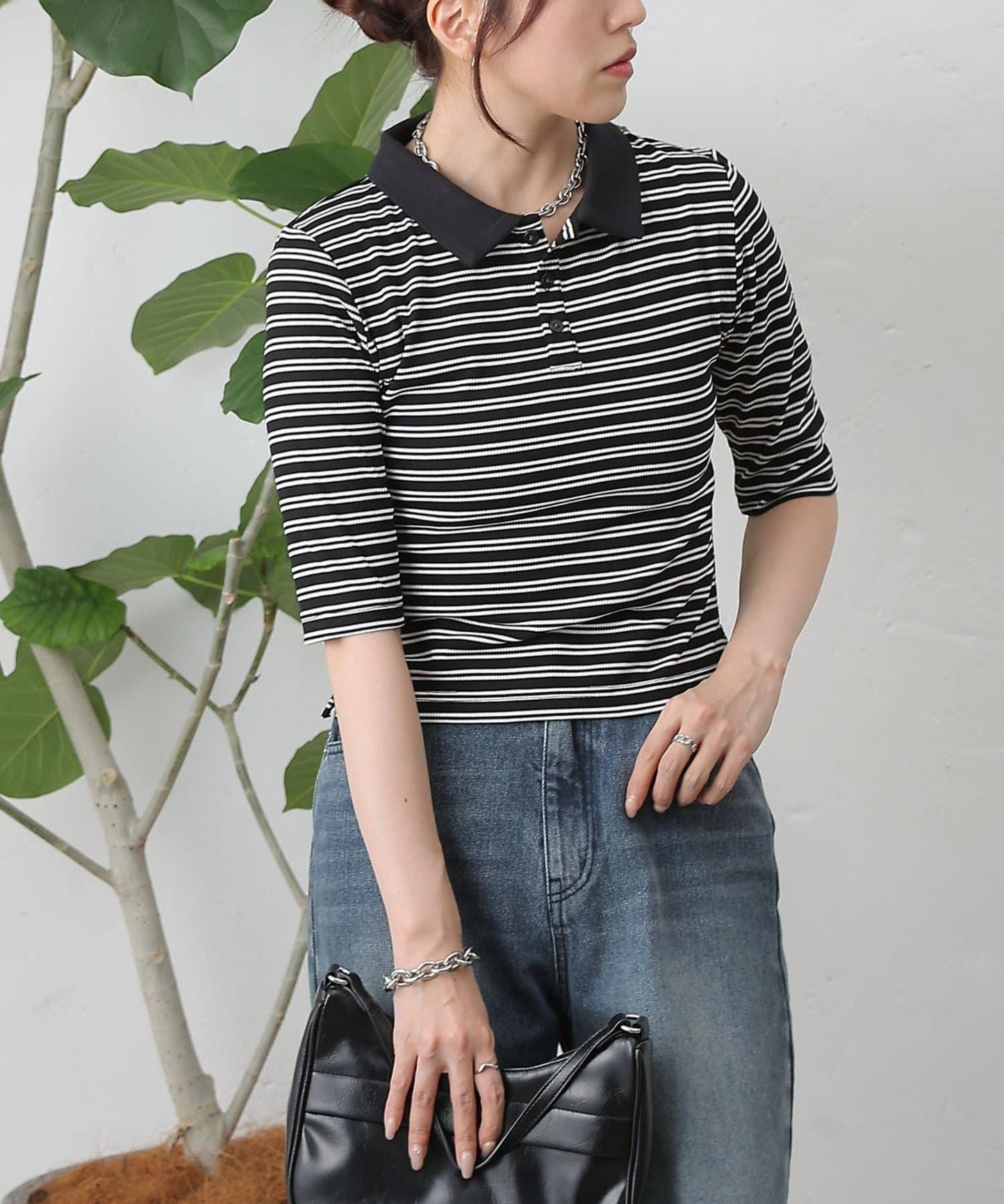 【AW】羅紋條紋POLO衫