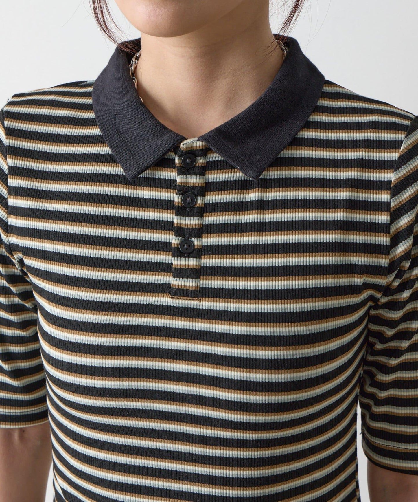 【AW】羅紋條紋POLO衫