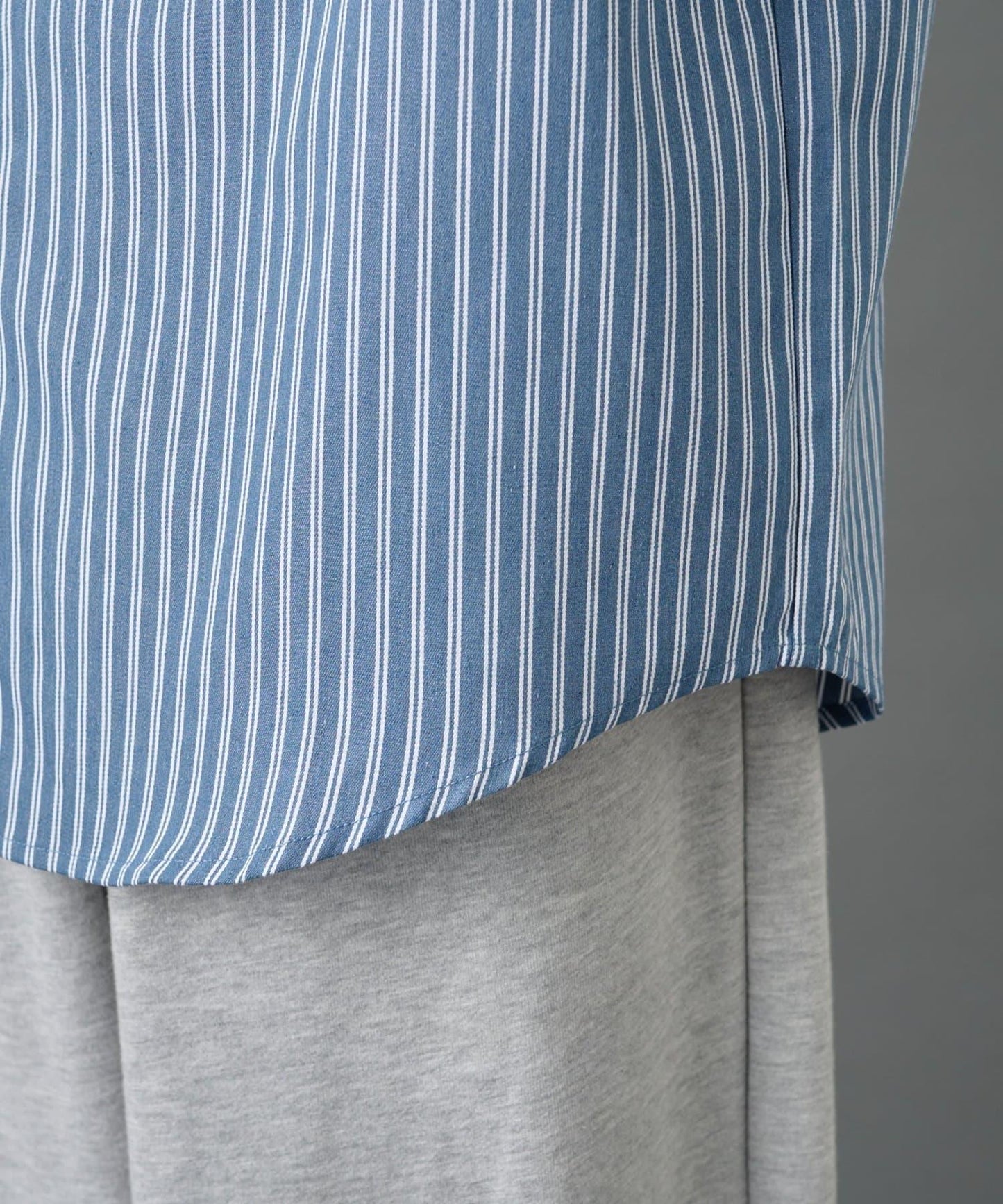 【AW】提花條紋扣領襯衫