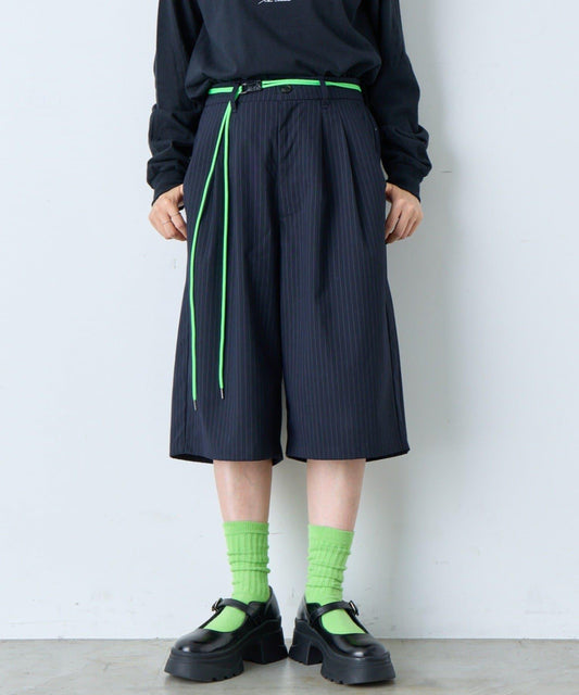 【WHIMSIC/2尺碼可選】細條紋寬鬆短褲