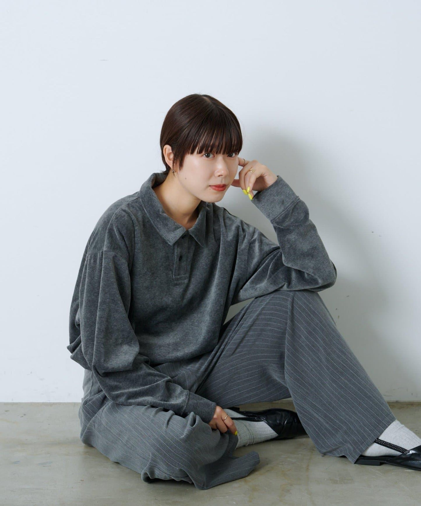 【WHIMSIC】天鵝絨POLO衫