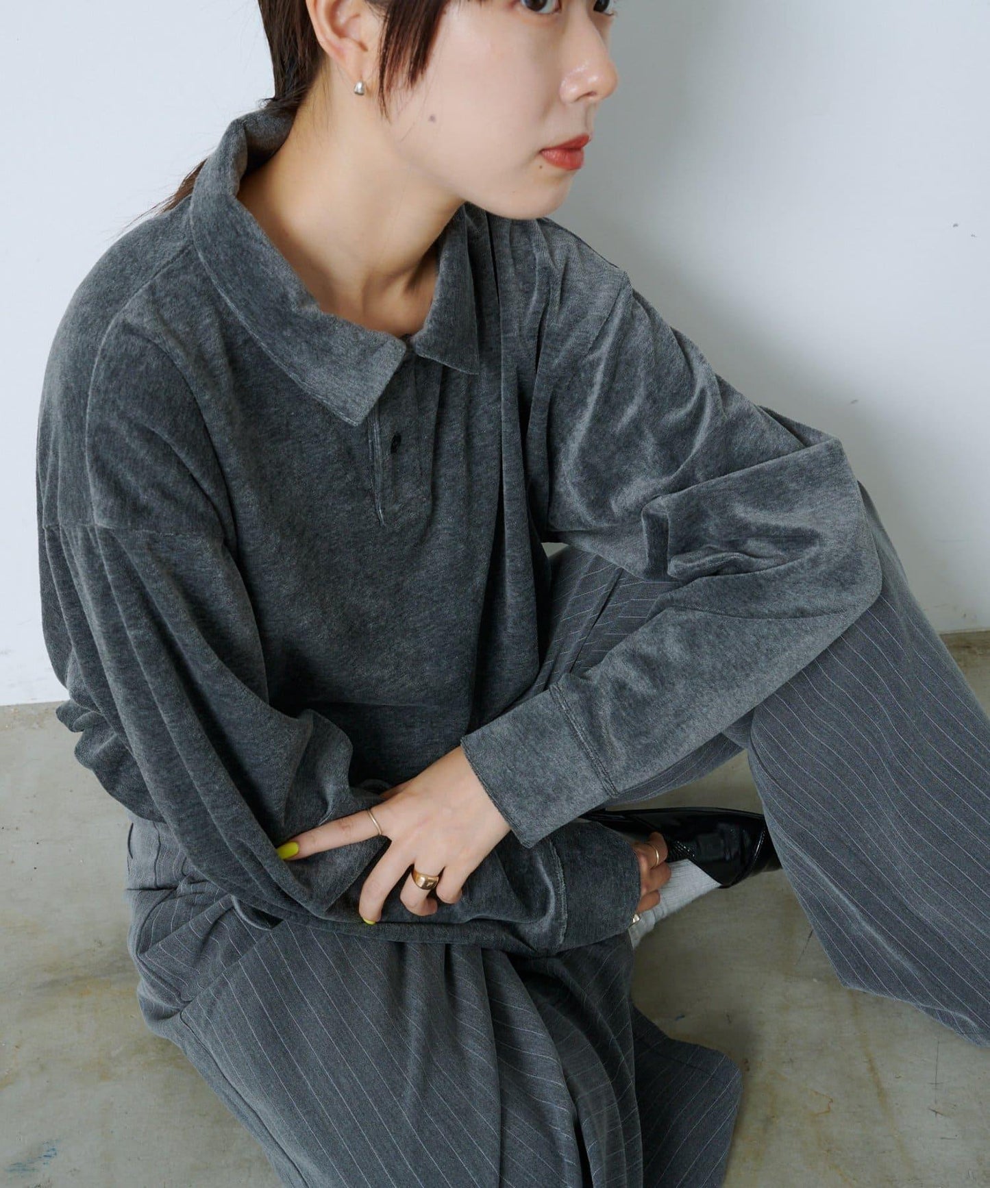 【WHIMSIC】天鵝絨POLO衫