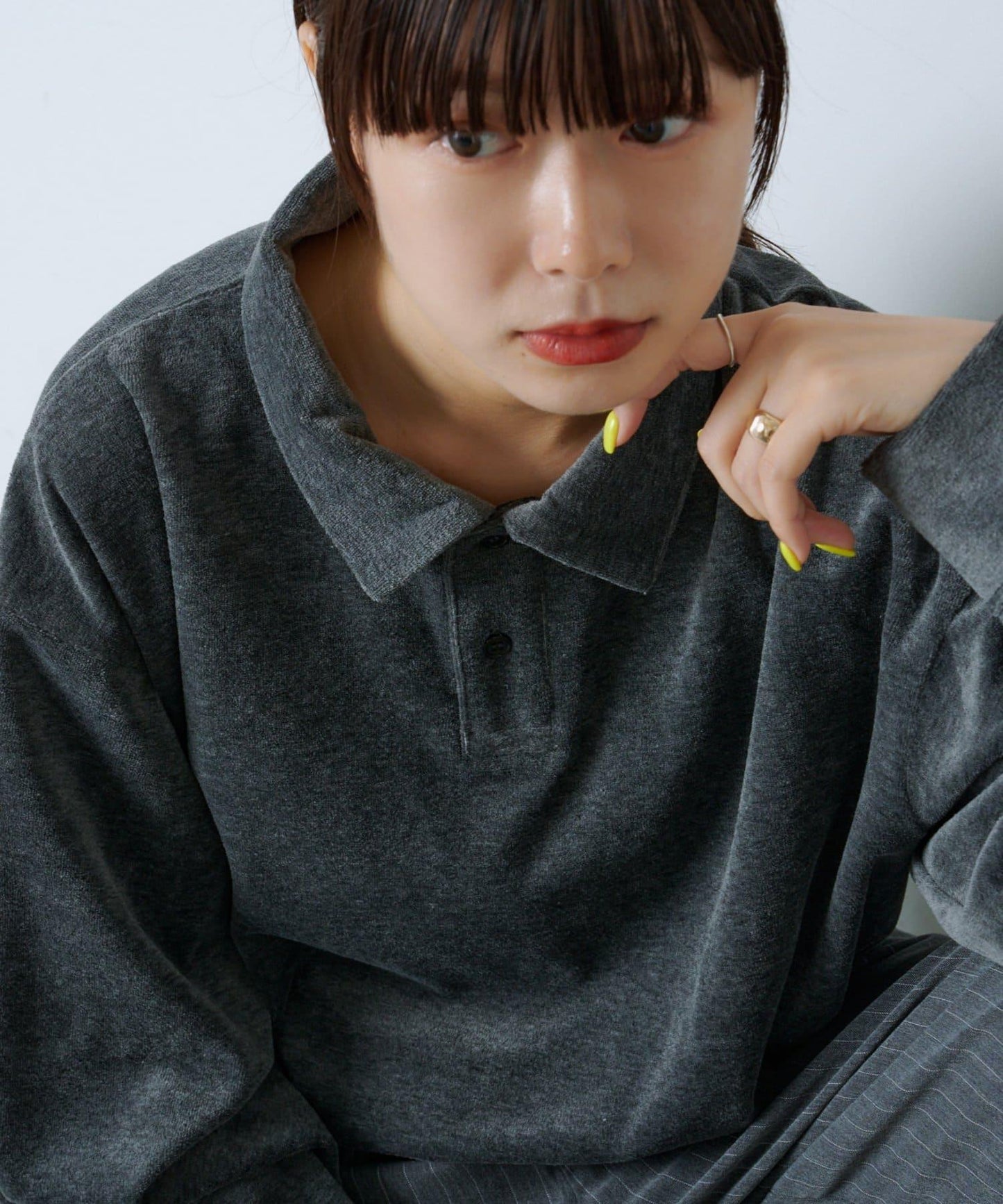【WHIMSIC】天鵝絨POLO衫