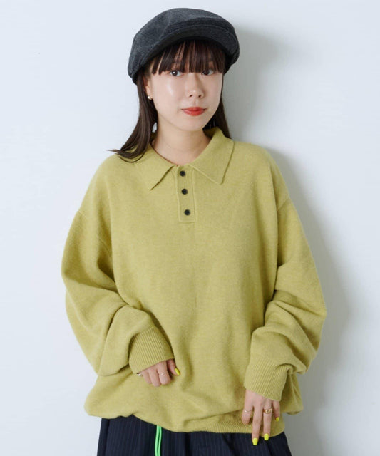 【WHIMSIC】磨毛紗線針織POLO衫