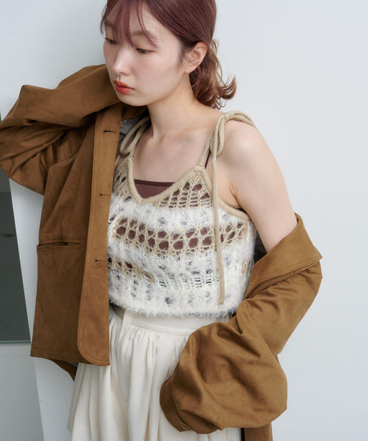 鏤空針織背心