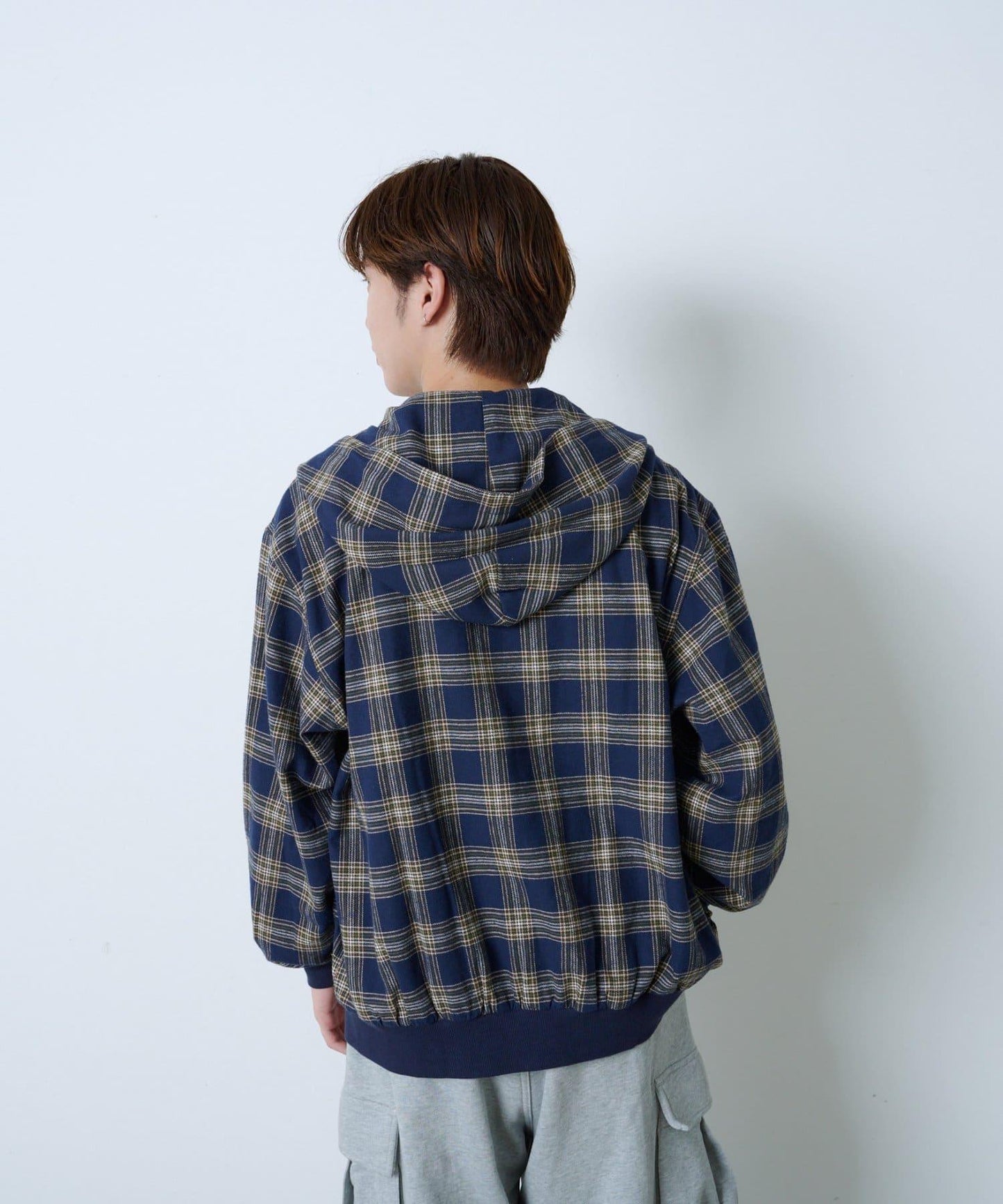 【WHIMSIC】格紋拉鍊連帽襯衫