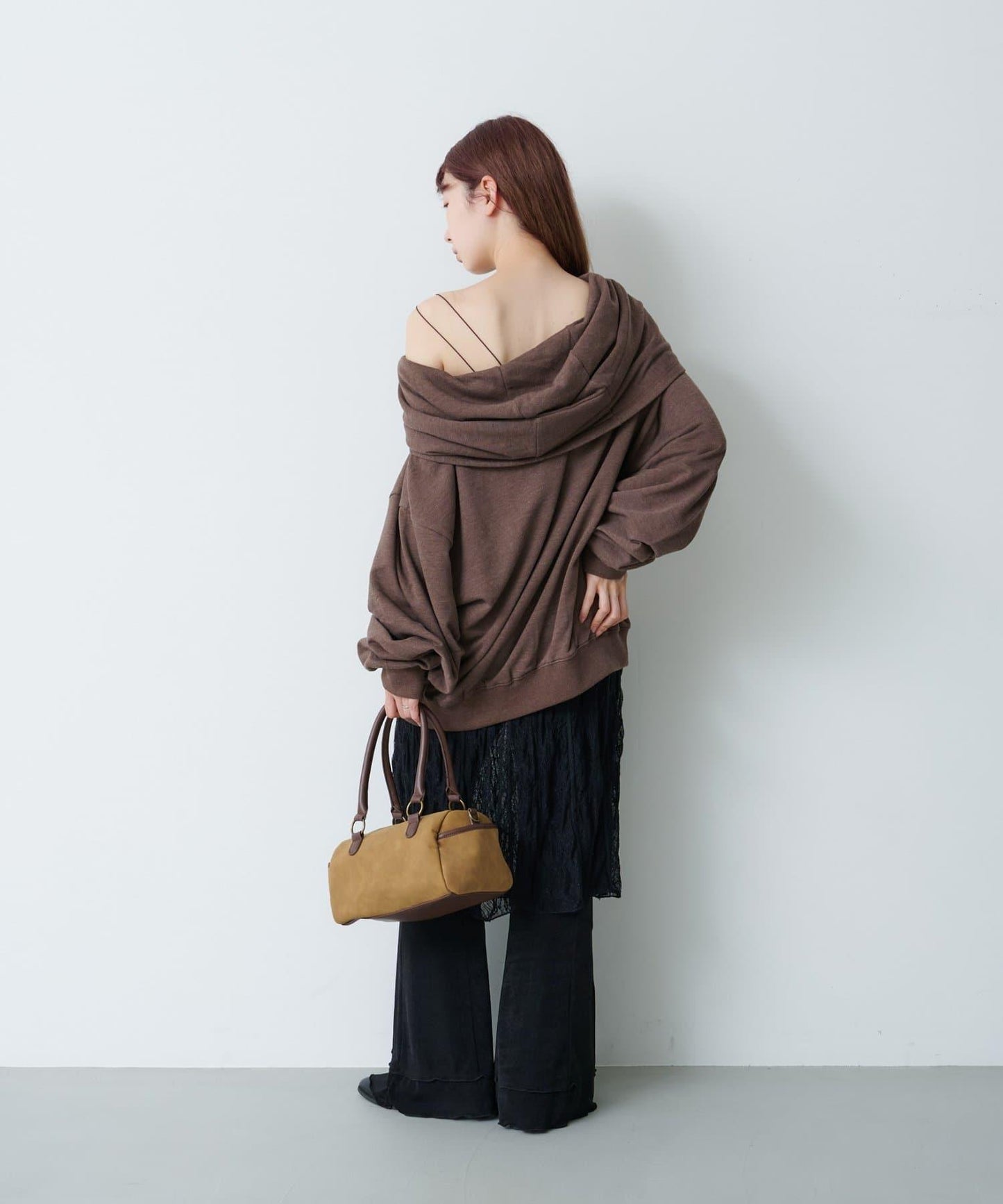 【Kastane】蕾絲透視中長裙