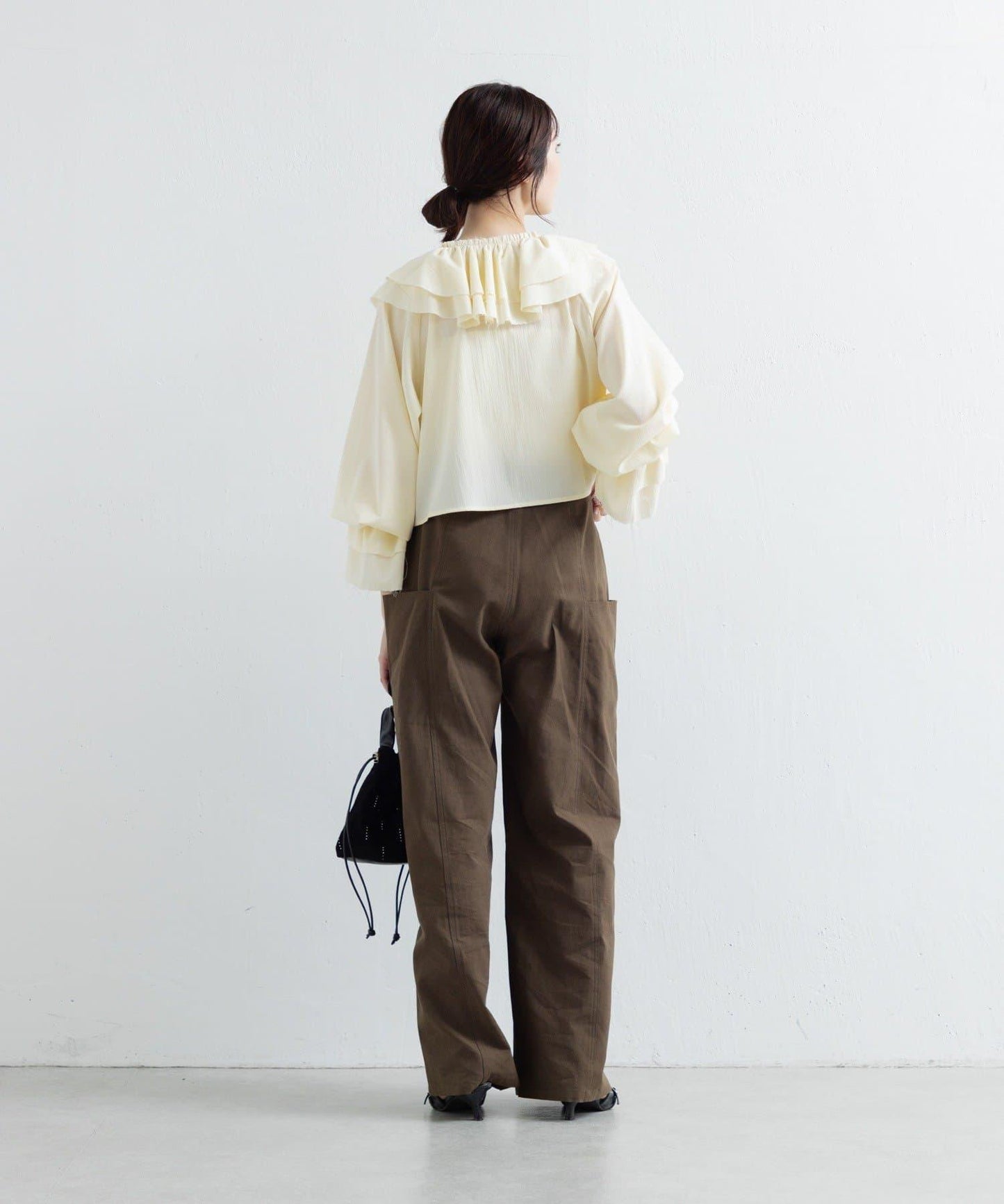 【Kastane】荷葉邊蝴蝶結襯衫