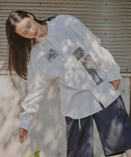 【WHIMSIC】融化午後圖案印花襯衫