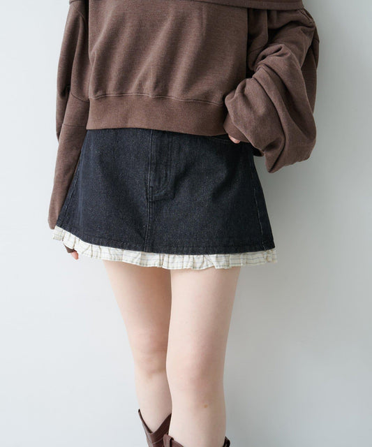 荷葉邊牛仔迷你裙
