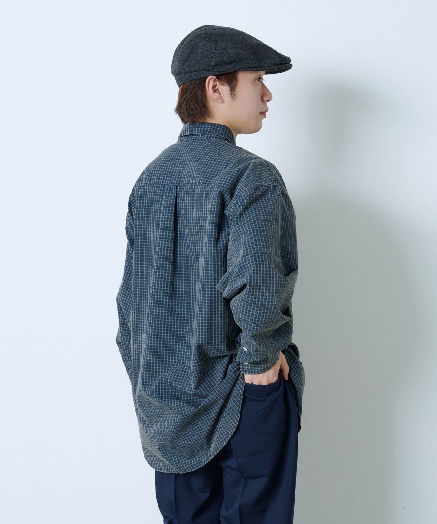 ACID WASHED格紋襯衫