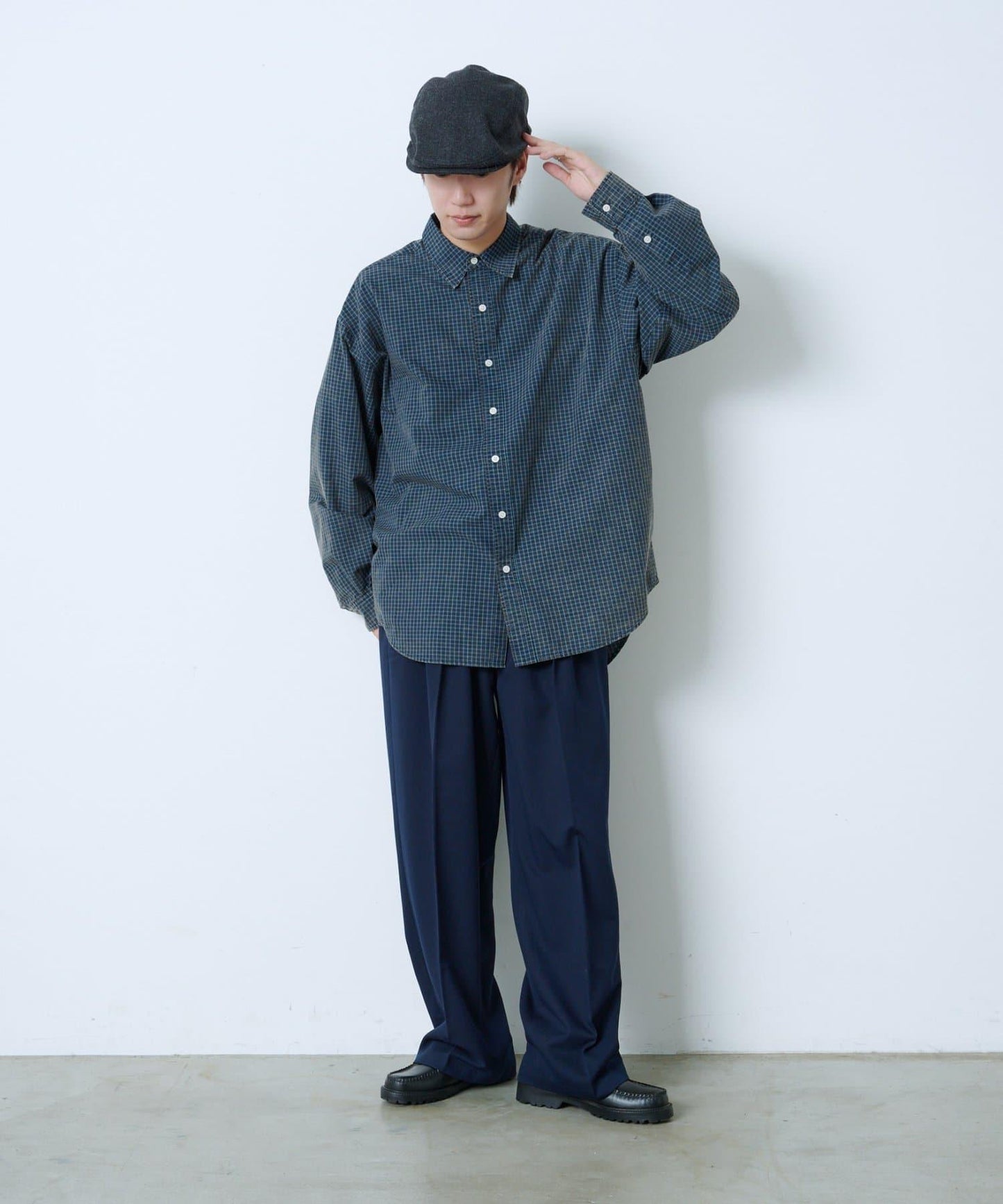 ACID WASHED格紋襯衫