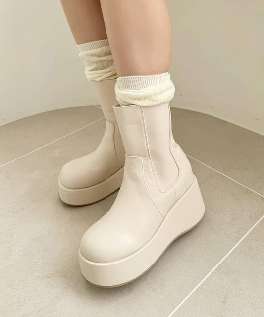 【顯瘦3公斤】側彈力厚底短靴