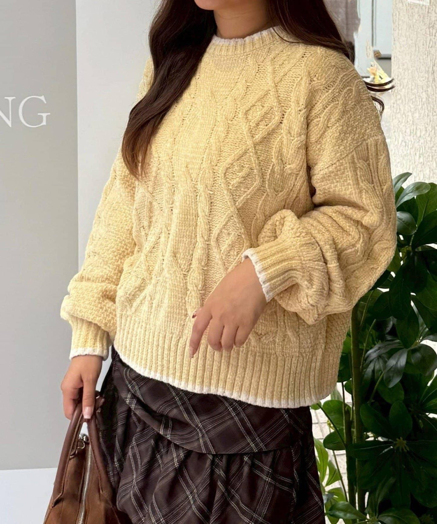 【RMAF】背部蝴蝶結天鵝絨毛線編織針織衫