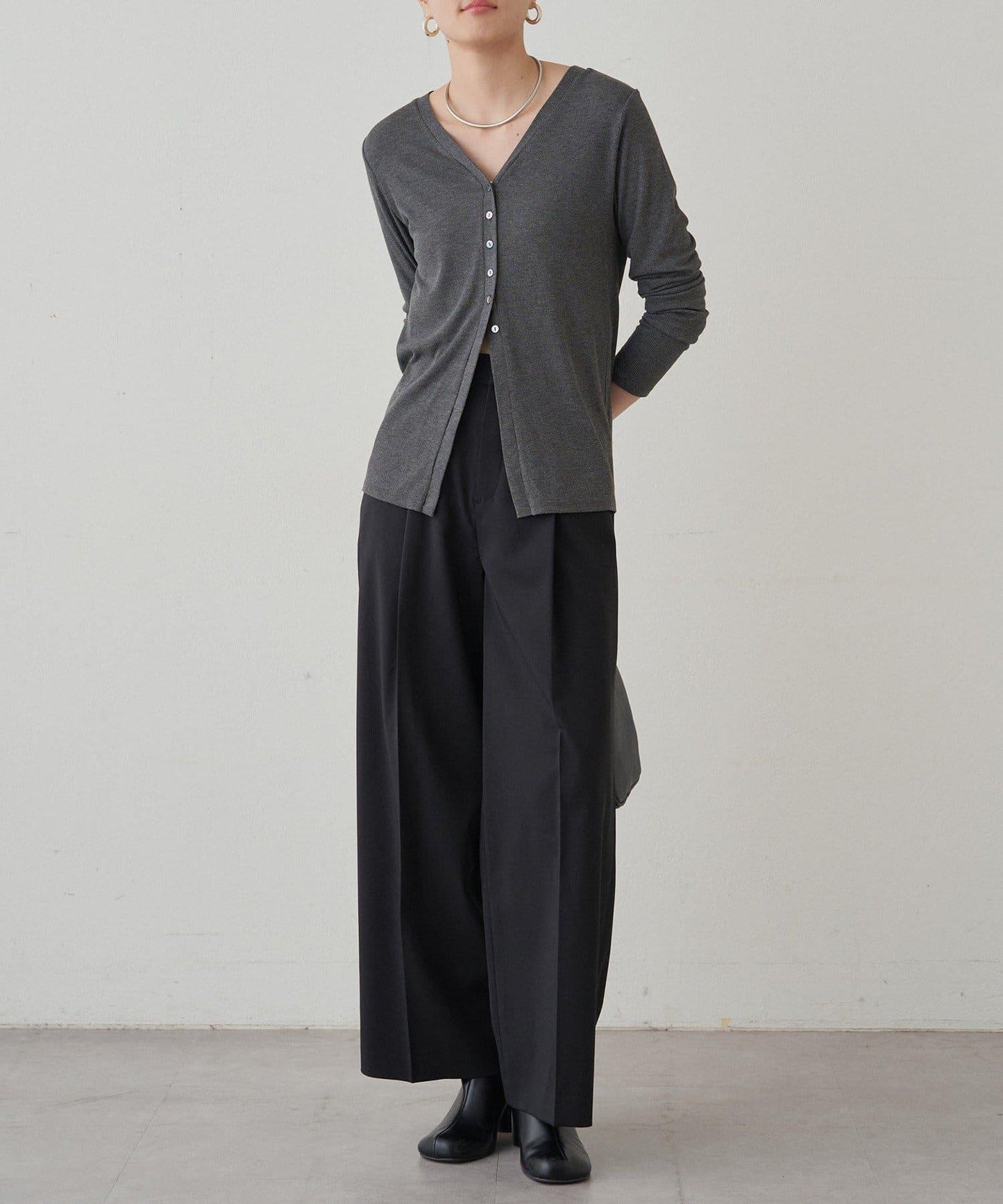 【Loungedress】直筒褶皺長褲