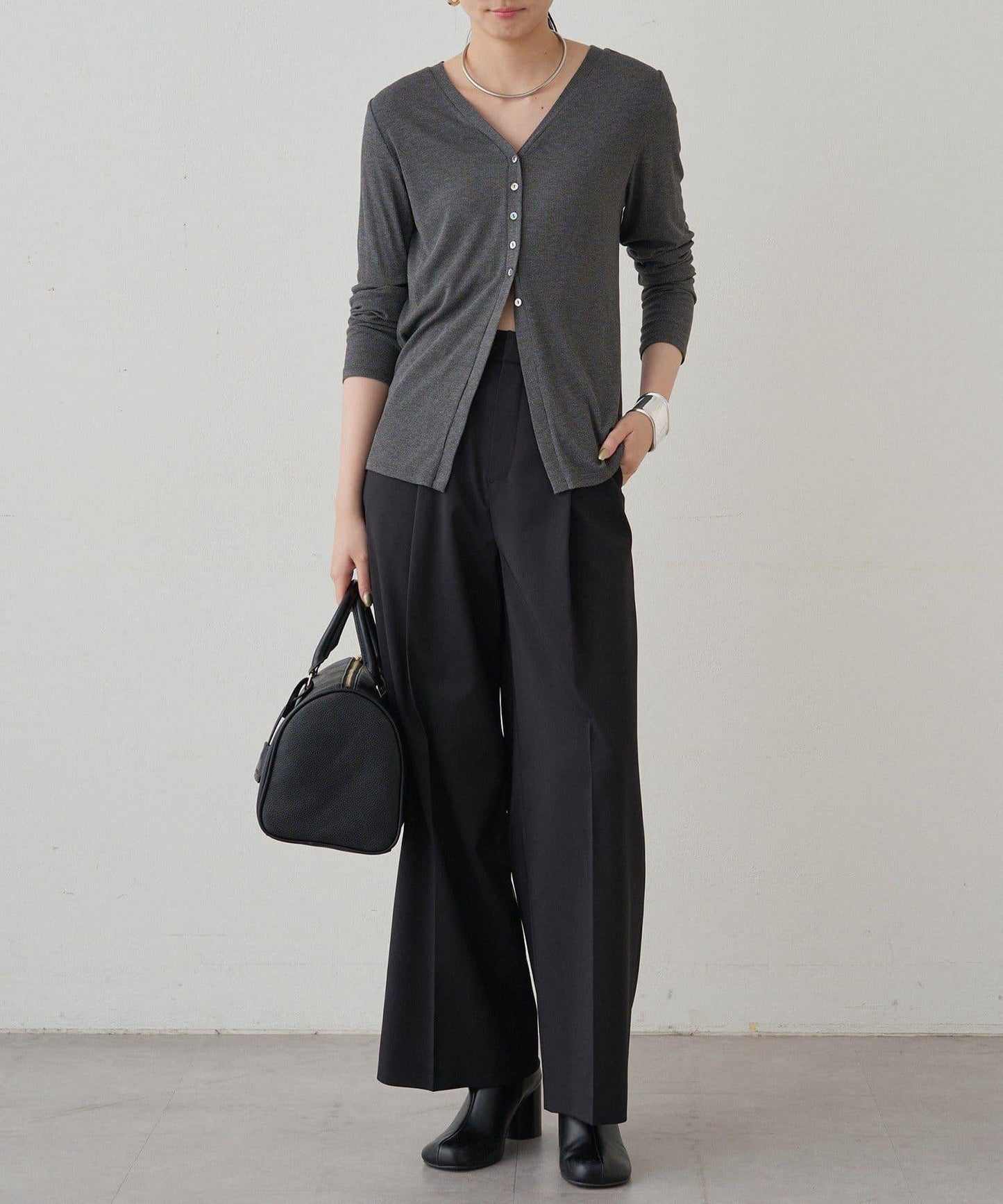 【Loungedress】直筒褶皺長褲