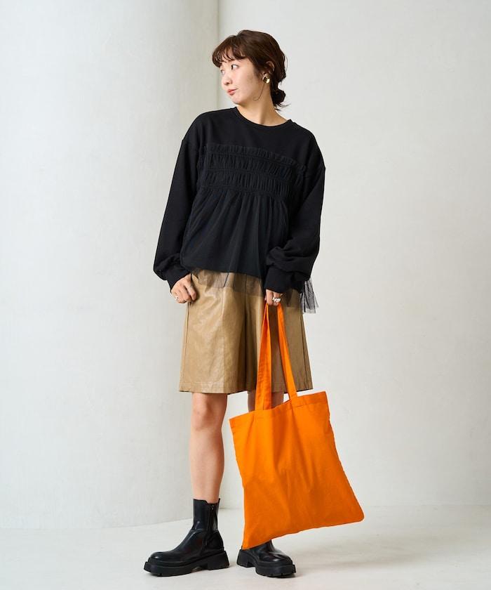 網紗褶皺疊層衛衣