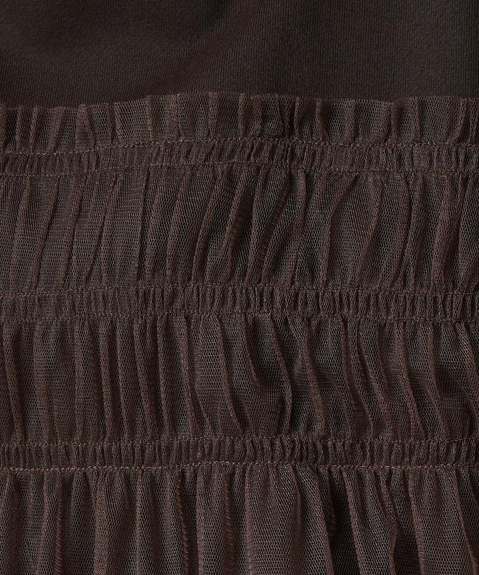 網紗褶皺疊層衛衣