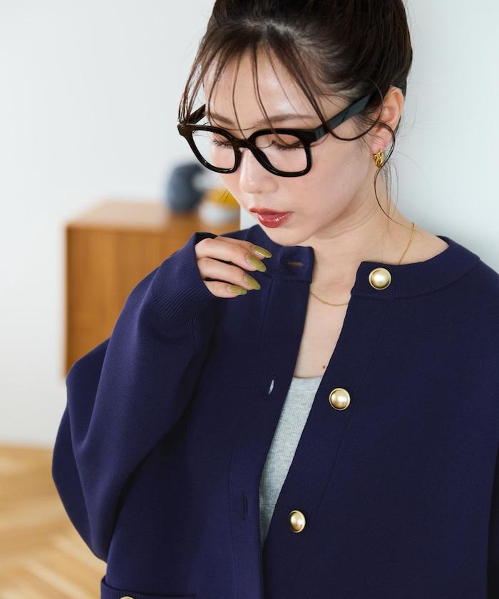 金色紐釦針織開衫