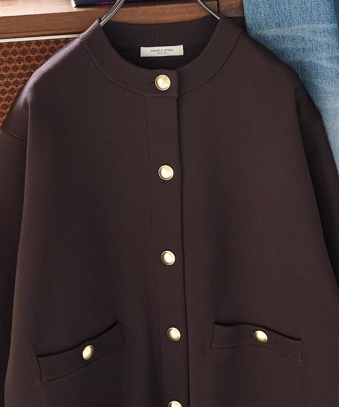 金色紐釦針織開衫